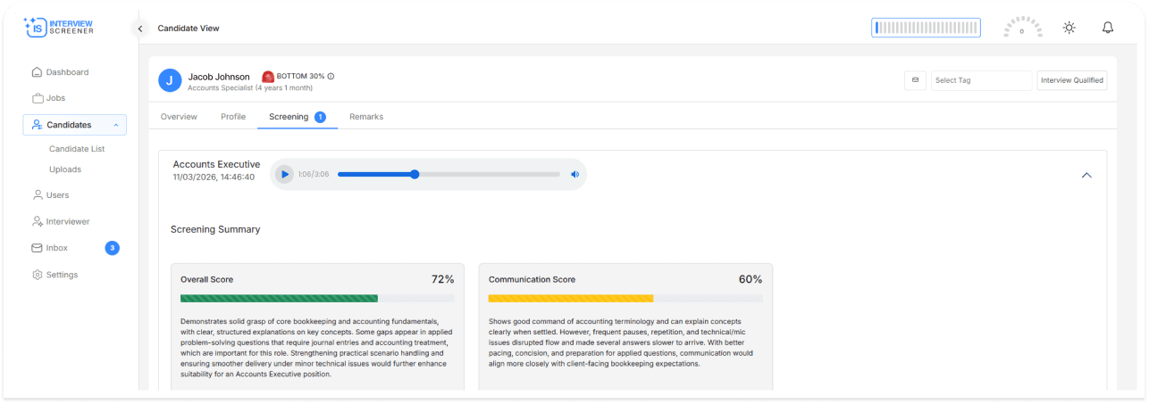Interview Screener Platform